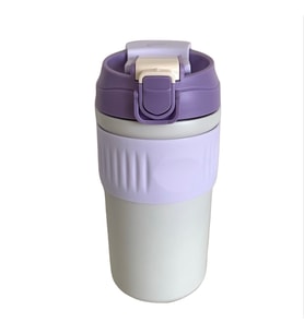 ÇİFT KAPAKLI PİPETLİ YENİ SERİ STAINLESS STEEL 450 ml SICAK/SOĞUK MAG BARDAK TERMOS (Mor)