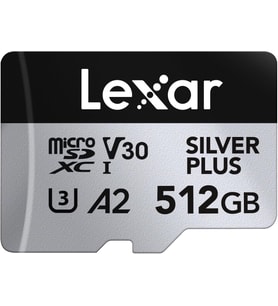 Lexar 512Gb Silver Plus 205Mb 4K V30 Uhsi Micro Sd Hafıza Kartı