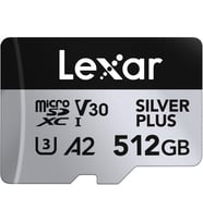 Lexar 512Gb Silver Plus 205Mb 4K V30 Uhsi Micro Sd Hafıza Kartı
