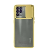 Oppo Reno 5 Lite Kılıf Palm Buzlu Kamera Sürgülü Silikon - Sarı