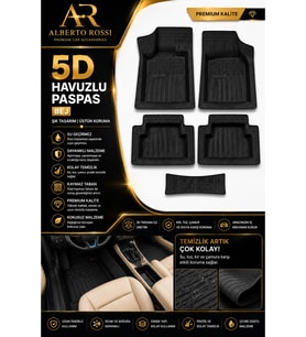 AUDİ A3 Hb 2004 Model Uyumlu ALPİNEX SİYAH 5D Havuzlu Paspas Yumuşak Kaymaz Taban