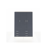 Arges Gardrop 5 Raflı 6 Çekmeceli Tek Askılı 132x30x195 Aytaşı-Antrasit
