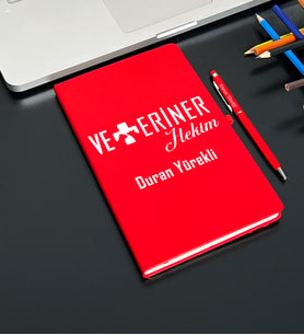 Kişiye Özel Veteriner Tasarımlı  Defter Ve Kalem Seti