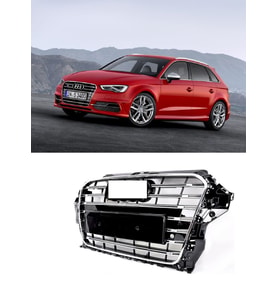 audi a3 sedan-hb 2012.2016 için s3 krom-siyah panjur