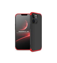 Apple iPhone 13 Pro Uyumlu Kılıf Zore Ays Kapak (Siyah-Kırmızı)
