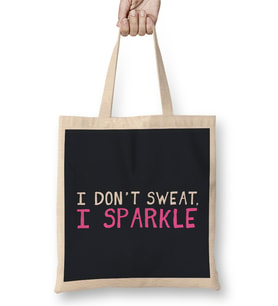 I Don't Sweat I Sparkle Bez Çanta Uzun Saplı