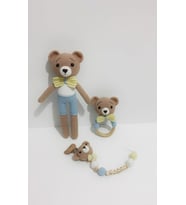 Ayıcık Yeni Doğan Seti Amigurumi Organik Oyuncak