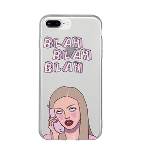 Iphone 7 Plus / 8 Plus Uyumlu Blah Blah Blah Mean Girls Desenli Şeffaf Telefon Kılıfı