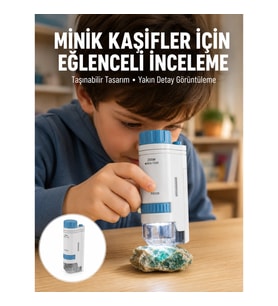 Mey İthalat® PMMA Optik Lensli Kompakt Taşınabilir Mikroskop Yeni Nesil