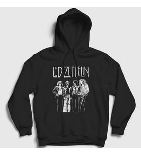 Presmono Unisex Siyah Band Led Zeppelin Kapüşonlu Sweatshirt 95510tt