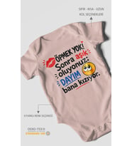 Dayıya Özel Kısa Kollu Bebek Body %100 Pamuk