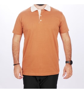 Polo Yaka Tshirt Kahve-Bej Yakalı (Renksiz)