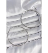 316 Çelik Gümüş Renk 63 mm Halka Model Kadın Küpe 5886