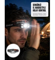 Şarj Edilebilir LED Far Hareket Sensörlü 5 Modlu Outdoor Yeni Nesil