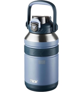 Tkk Büyük Boy 1000Ml Pipetli/Pipetsiz Kullanım Askılı Paslanmaz Çelik Termos Matara (Lacivert) (Çok Renkli)