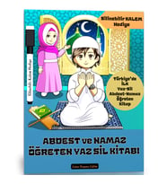Abdest ve Namaz Öğreten YAZ Sil Kitabı (Laminasyonla Kaplı)