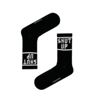Shut Up Yazılı Desenli Siyah Spor Çorap