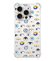 PrintiFy Apple iPhone 15 Pro Max Nazar 2 Şeffaf Köşe ve Kamera Korumalı Korumalı Antişok Kılıf