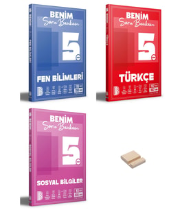 5. Sınıf Benim Soru Bankam Fen Bilimleri Türkçe ve Sosyal Bilgiler 3lü Set + Telefon Standı