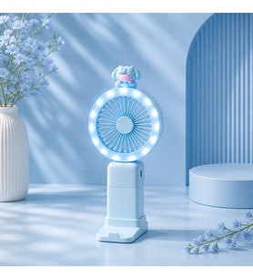 LED Işıklı Mini Taşınabilir Vantilatör – Şarjlı Sessiz Fan  Masaüstü & El Tipi