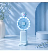 LED Işıklı Mini Taşınabilir Vantilatör – Şarjlı Sessiz Fan  Masaüstü & El Tipi