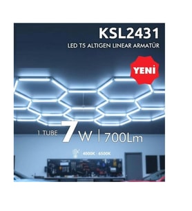 LED T5 ALTİGEN LINEAR ARMATÜR, PETEK GÖRÜNÜM