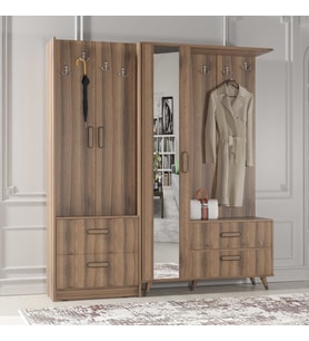ABRE VM-342348 DORE CEVİZ PORTMANTO VESTİYER