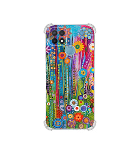 PrintiFy Oppo A15 ile Uyumlu Düşlerin Dansı Serisi Folklorik Bahçe Tasarımlı Uv Baskılı Köşe Korumalı Antişok Kılıf