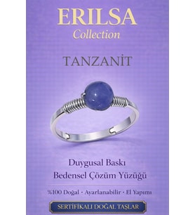 Sertifikalı Duygusal Baskı Enerji Yüzüğü – Tanzanit Ayarlanabilir İnce Kasa Balık Kova Yay Burcu (Çok Renkli)