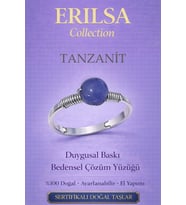 Sertifikalı Duygusal Baskı Enerji Yüzüğü – Tanzanit Ayarlanabilir İnce Kasa Balık Kova Yay Burcu (Çok Renkli)