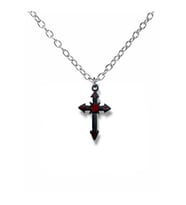Siyah Gotik Haç Figürlü Unisex Kolye – 60 cm Zincirli, Metal Alternatif ve Vintage Takı (Gümüş)