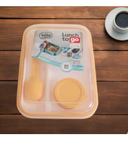 Hobby Life Lunch To Go Bölmeli Beslenme Kabı Sosluk Hazneli Çatal Ve Kaşıklı 14,5x20x7,4cm (Turuncu)