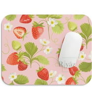Çilek Desenli - Dikdörtgen Mouse Pad, 17,5 cm x 21,50 cm