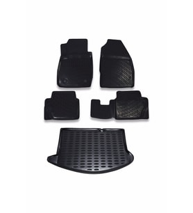 Ford Fiesta 2008-2013 Paspas Ve Bagaj Havuzu Seti (Siyah)