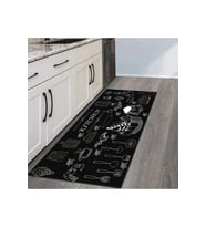 Rovigo Home Dijital Baskı Yıkanabilir Kaymaz Taban Mutfak Halısı RVG2117 (Siyah)