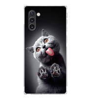 PrintiFy Samsung Galaxy Note 10 ile Uyumlu Kedi 2 Kamera Korumalı Şeffaf Kılıf