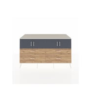 Kronos Konsol 2 Raflı 4 Çekmeceli 4 Kapaklı 176x59x99 Aytaşı-Antrasit/Çam