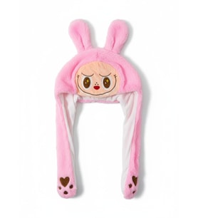 Pembe Labubu Figürlü Işıklı Hareketli Peluş Şapka