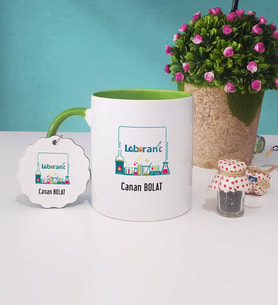 Laborant Kupa Bardak Yeşil ve Anahtarlık