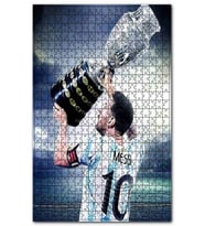 Cakapuzzle Lionel Messi2021 Arjantin Şampiyonluk Kupası Puzzle Yapboz MDF(Ahşap) (120 Parça)