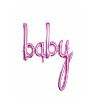 Baby Birleşik Yazı Folyo Balon (Pembe)