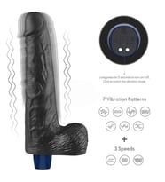 25.3 cm USB Şarjlı Yeni Nesil Realistik Titreşimli Siyahi Dildo Penis