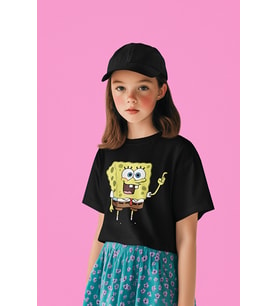 Süngerbob Baskılı Unisex Çizgi Film Çocuk Tişört (1-12 Yaş)
