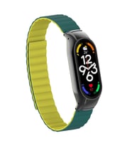 Xiaomi Mi Band 7 Uyumlu Kordon Suni Deri Baklalı Mıknatıslı KRD-69 Kayış