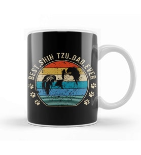 Best Shih Tzu Dad Ever Gift Father's Kupa Bardak Porselen