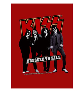 Kıss ® The Band - Öldürmek Için Giyinmiş Kırmızı Tablo Ahşap Poster Dekoratif