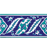 Armada Çini 10x20 Cm KS 9 İznik Rumi Desenli Seramik Çini Bordür