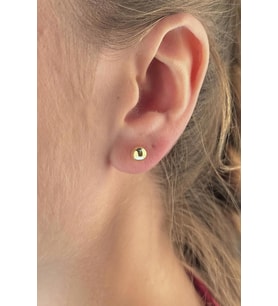 14 Ayar Altın Top Küpe 6 mm (Rose)