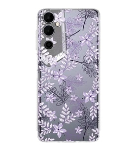 PrintiFy Tecno Pova Neo 2 Uyumlu Kamera Korumalı Floral Lila Tasarımlı Şeffaf Silikon Kılıf