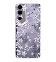 PrintiFy Tecno Pova Neo 2 Uyumlu Kamera Korumalı Floral Lila Tasarımlı Şeffaf Silikon Kılıf